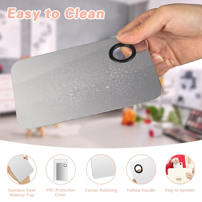 5PCS Makeup Mixing Palette, Stainless Steel Cosmetic Makeup