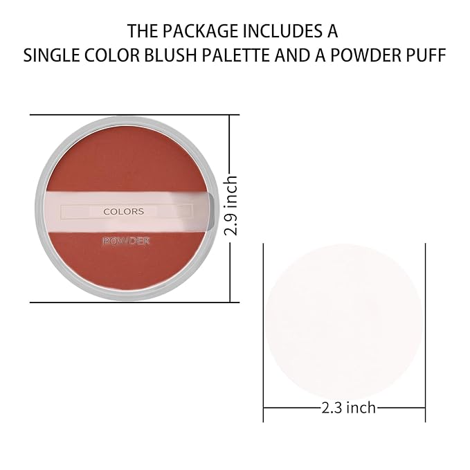 Boobeen Powder Blush Matte Blush, Highly Pigmented Beauty Cream Blush Palette for Create A Natural Cheek Flushed Look, Rich Colors (C-07)