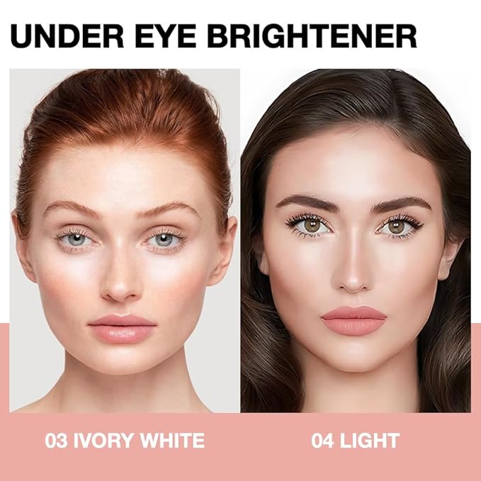 evpct 2Pcs Light under Eye Corrector Brightener Concealers for Older Women Dark Circles, under Eye Cream Pot Concealer Full Coverage Peach Color Corrector Makeup, Nourishing Waterproof, 03&04