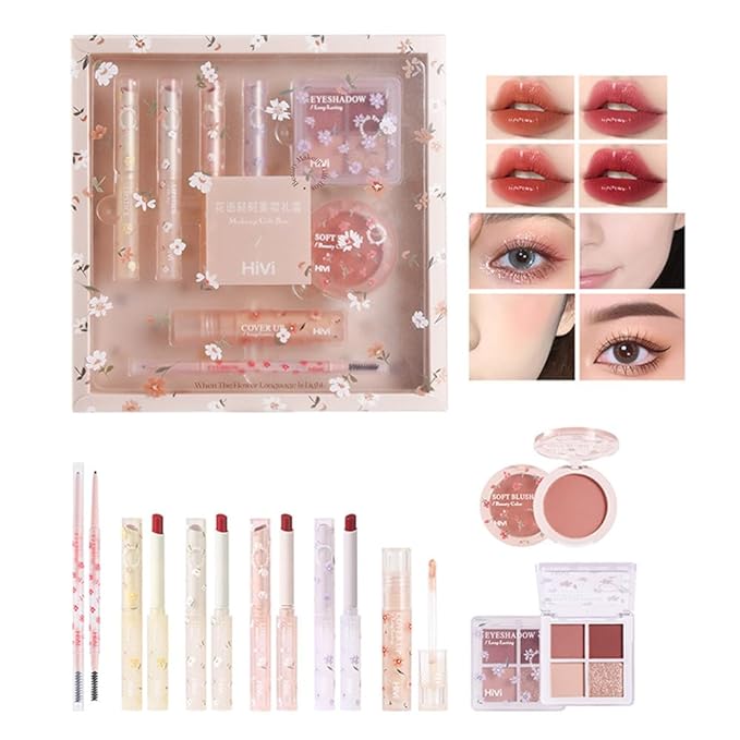LAMUSELAND All in One Makeup Kit, 8-Piece Women Complete Makeup Kit, a Must-Have Gift Set for Beginners or Professional Makeup Sets Beginners.