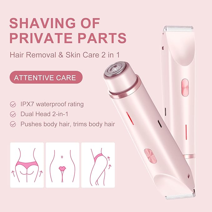 Bikini Trimmer for Women,Dermave Bikini Shaver,Electric Razors for Women Pubic Hair (Pink)