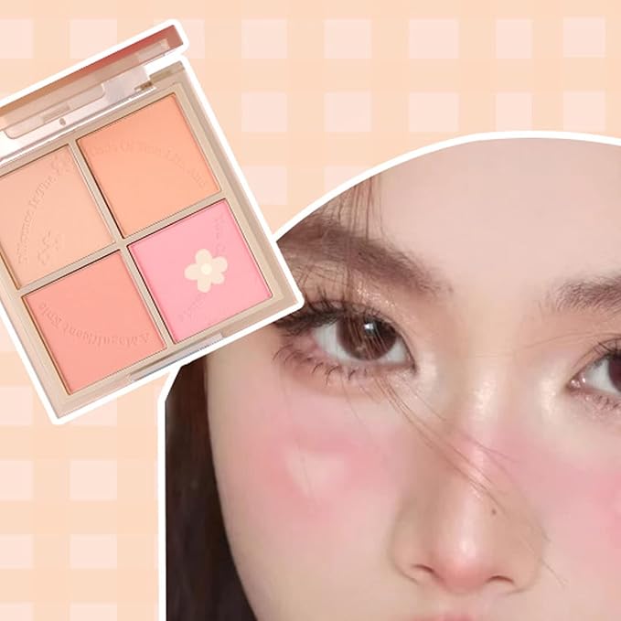 Powder Blush,Metallic Makeup Powder Blush Long Lasting Smooth Pigmented Single Color Shimmery Cosmetics Blush Blush Palette