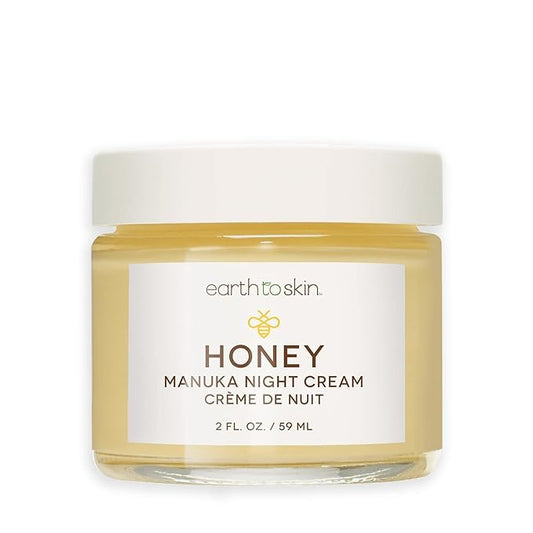 Earth To Skin Honey Manuka Calming Night Cream – Nourishing Moisturizer with Shea Butter, Macadamia Oil & Glycerin – 2.0 fl oz