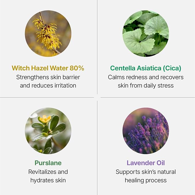 Silver Bottle, Refill - Facial Barrier Mist with 80% Witch Hazel Water, Cica for Skin Barrier Repair, Recovery Mist for Sensitive Skin, Dewy Hydration, Korean Skin Care (15.22 fl oz)