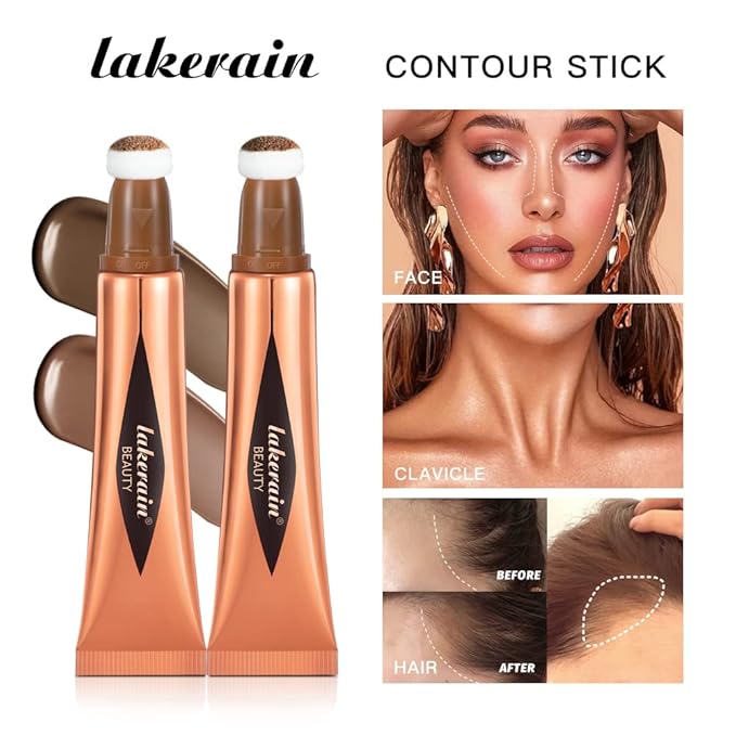 Liquid Contour Beauty Stick, Contour Stick, Bronzer Stick,Multi-Function Beauty Stick, Cream Contour With Cushion Applicator, Liquid Contour Stick, Women's Contour Makeup (06#)