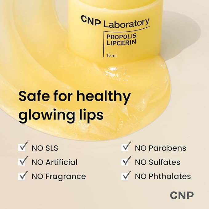 CNP Honey Lip Butter (0.5 fl.oz / 15ml) - Propolis Lipcerin™, Hydrating Overnight Manuka Lip Balm & Mask, 12hrs Long-lasting Moisture, Gentle Exfoliation, Hygienic Twist Dispenser, Korean Skin Care