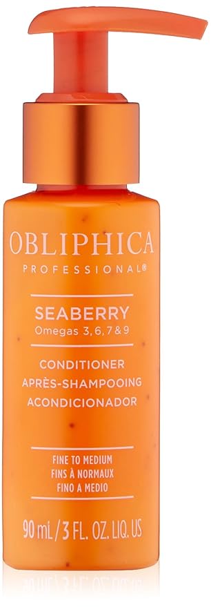 Obliphica Seaberry Conditioner for Fine & Medium Hair - Frizz Free, Nourished, and Damaged Repaired Hair - Hair Mask & Treatment for Dry Hair and Growth - 3 Ounce