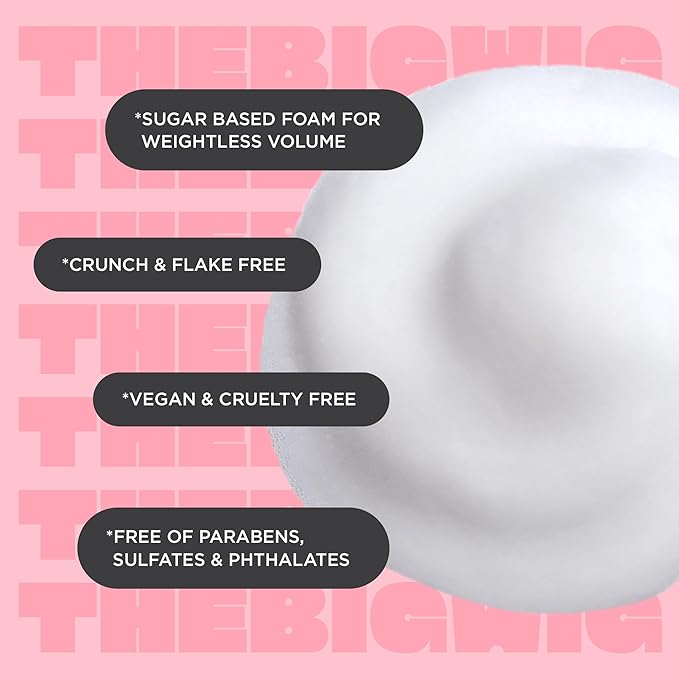 Cake Beauty Volumizing Mousse, The Big Wig - High Volume, Flexible Hold Hair Mousse with 450 F Heat Protection - For All Hair Types - 8.4 oz