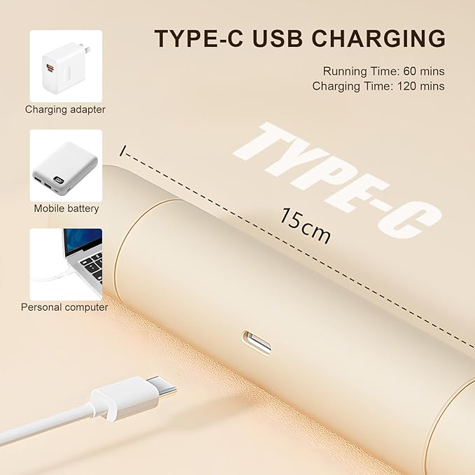 Dermave Bikini Shaver - Electric Bikini Trimmer for Women, 2-in-1 Womens Electric Razor, Dual Head Shaver (Beige)