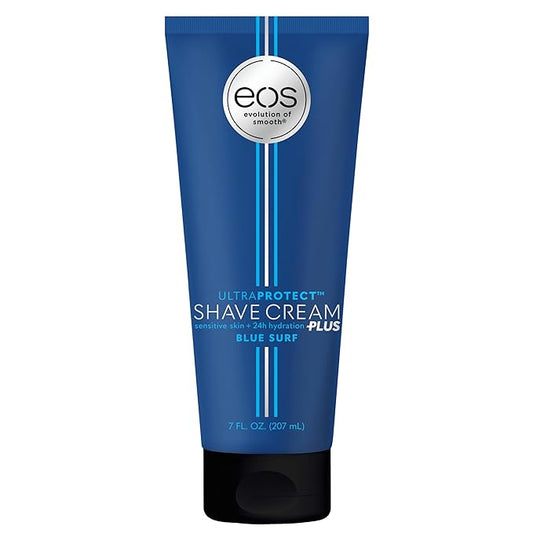 eos UltraProtect Men’s Shave Cream- Blue Surf, 24-Hour Hydration, Non-Foaming Formula, 7 fl oz