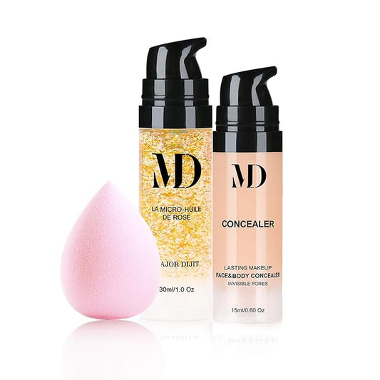 Liquid Primer Set Matte Liquid Full Coverage Oil Makeup Sponge