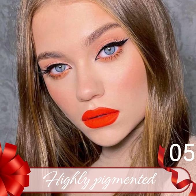 Charm Orange Crayon Matte Lipstick Lip Liner Pencil, Moisture Smooth Lipstick Pencil, With pencil sharpener Sharpenable Lip Pencil, Ultimate Lip Crayon for Women Smudgeproof Waterproof 05#
