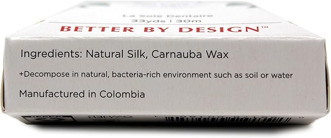RADIUS Dental Floss, Natural Floss, Unscented Silk, 33 Yards, Compostable & Non-Toxic Oral Care Designed to Help Fight Plaque, Pack of 6