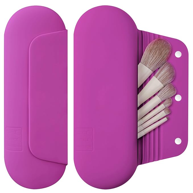 Silicone makeup brush holder travel