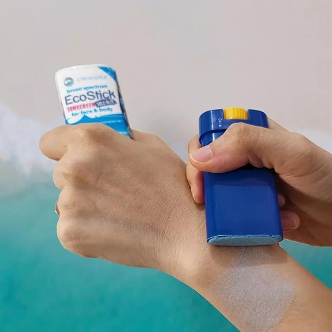 STREAM2SEA EcoStick SPF 35 Mineral Sunscreen Stick, Sweat Water Resistant Sunblock, USDA Approved Biodegradable Paraben Free Reef Safe Sunscreen Protection Against UVA UVB (EcoStick WildBlue) - 0.5 oz