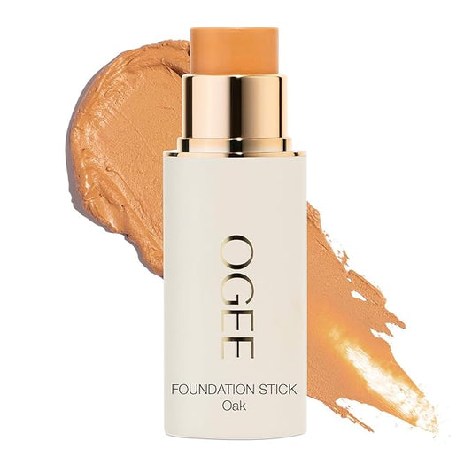 Ogee Sculpted Complexion Foundation Stick (Oak 5.5N - Medium Beige, Golden Undertones) Full Coverage Foundation Makeup - Instantly Balance & Even Complexion - 70% Organic Ingredients