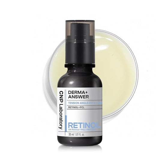 CNP Retinol PCL Eye Treatment Serum (1.01 fl.oz/ 30ml) - DermaAnswer Tension Angle-Fit Ampule, Under Eye Tightening, Firming, Korean Night Skincare, Fine Lines and Dark Circles