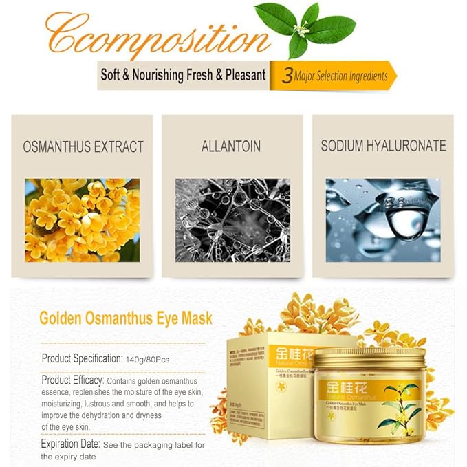 Gold osmanthus eye mask,24k gold