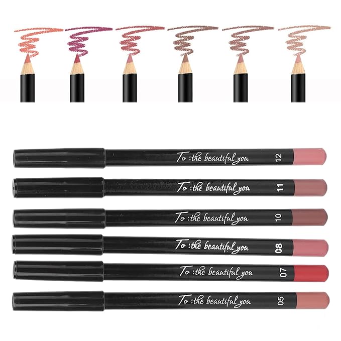 6pcs Lip Liner, Professional Waterproof Matte Long Lasting Long