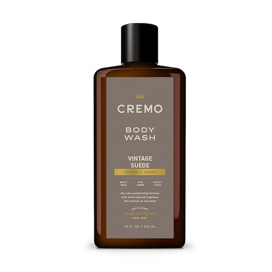 Cremo Body Wash Men, A Vintage Suede with Notes of White Moss and Rich Amber, 16 Fl Oz