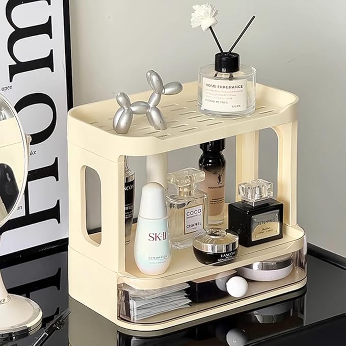 3-Tier Desk Organizers & Dispensers，Mail Holder for Office Desk Organization，Kitchen Spice Rack or Bathroom Countertop Organizer, Gift for Teachers, Classmates, and Friends (Beige)