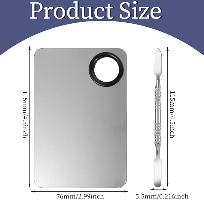 2 in 1 Set Makeup Mixing Palette, Stainless Mixing