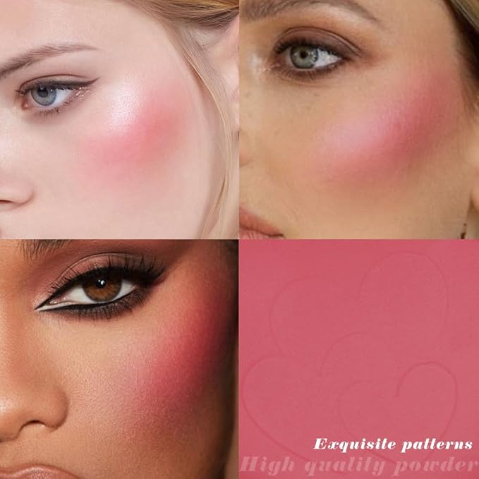 Rose Bean Paste Matte Single Pressed Cheeks Face Blushes Makeup Palette, Rose Bean Monochrome Cream Blushes Palette Makeup for Older Women, Natural Pigmented Paleta de rubores monocromática 04