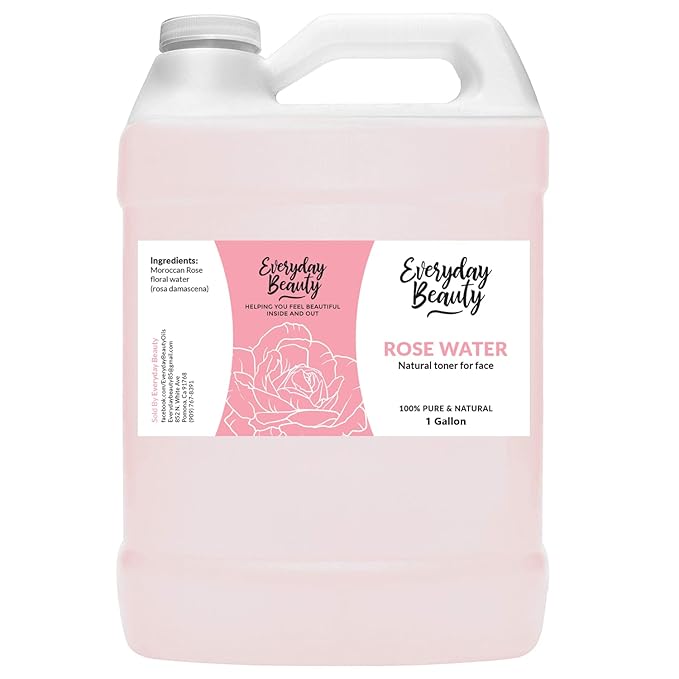 Rose Water Facial Toner Bulk - 1 Gallon Alcohol-Free Vegan All Natural Refreshing for Face and Hair - Uplifts, Calming & Soothing for All Skin Types