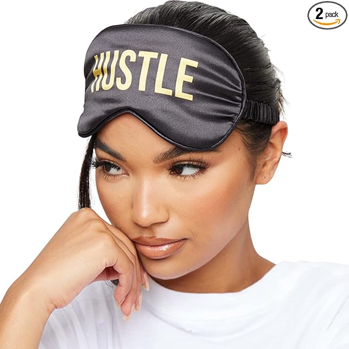 SMUG Satin Sleep Mask & Eye Mask | Travel Sleep Masks for Women & Men | Soft Sleeping Eye Mask to Nourish Skin & Reduce Dark Circles | Eye Sleep Mask Shades to Block Out Light | Hustle