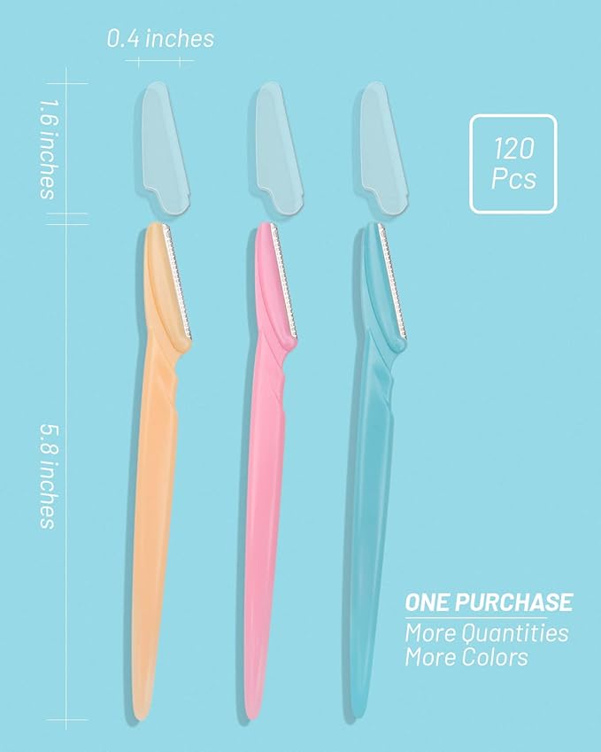 Eyebrow Razor for Women, 120 Pcs Dermaplaning Tool for Face Professional, Face Razor for Women Facial Hair Remover