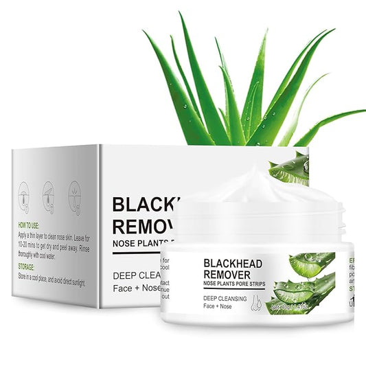 Blackhead Remover, 60pcs Nose Strips Blackhead Remover, Nose Plant Pore Strips, Deep Cleansing Peel off Mask, Amazonian White Clay 1.41oz/40g