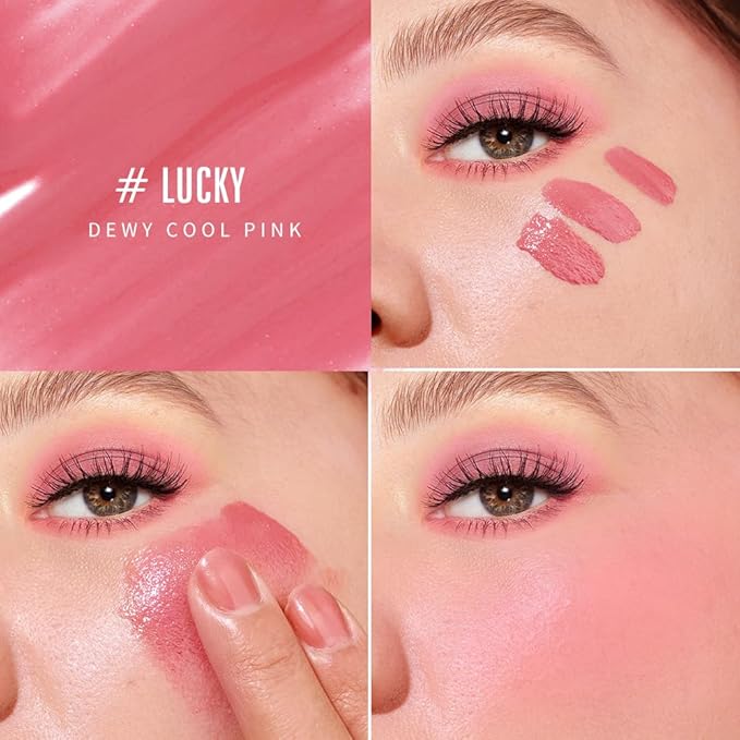 KIMUSE Soft Cream Blush Makeup, Liquid Blush for Cheeks, Weightless, Long-Wearing, Smudge Proof, Natural-Looking, Dewy Finish