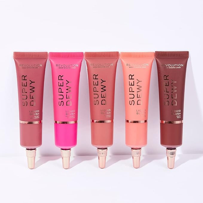 Makeup Revolution Superdewy Liquid Blush, Lightweight Buildable & Blendable Blusher for Cheeks, Ultra Pigmented, Vegan & Cruelty Free, Blushing In Love, 0.5fl.oz