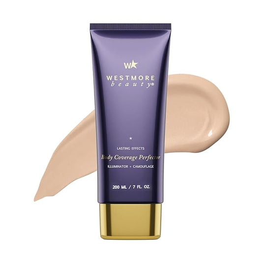 Westmore Beauty Body Coverage Perfector – Waterproof Leg & Body Makeup - Tattoo Cover Up Makeup - 7 Oz (Light Radiance)