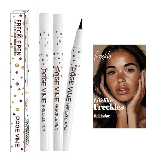 2 Pack Freckle Pen,Liquid Face Fake Freckles Pens to Create Natural Freckle Makeup and Freck beauty,Fake Freckles Waterproof for Lifelike Sunkissed Makeup,Mole Pen (01Light+04Espresso)