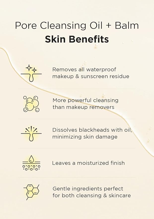 Hanskin BHA Pore Cleansing Oil and PHA Cleansing Balm, Sample Trial Size, Travel Size Mini Makeup Remover Set, Gentle Blackhead Cleanser for Combination and Oily Skin [30 ml/Pack of 2] + [8g/PHA Balm]