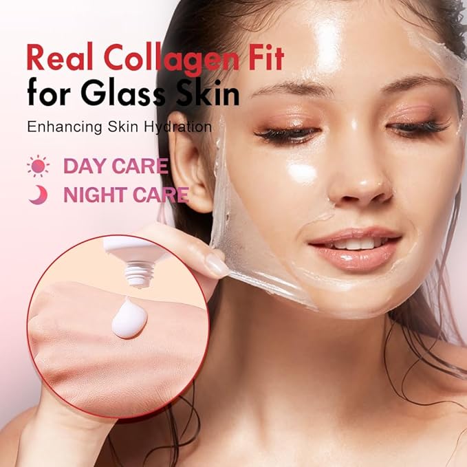 KOEC Real Collagen Peel Off Face Mask,Collagen Overnight Wrapping Facial Mask,Deep Hydrating & Restores Elasticity & Refine Pores,Hydrolyzed Collagen with 500 DA for Glass Glow Skin,1.69 fl.oz