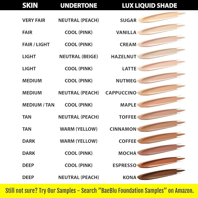 Organic Aloe-Based LUX Liquid Foundation, Natural Vegan Gluten-Free Made in USA, Cream