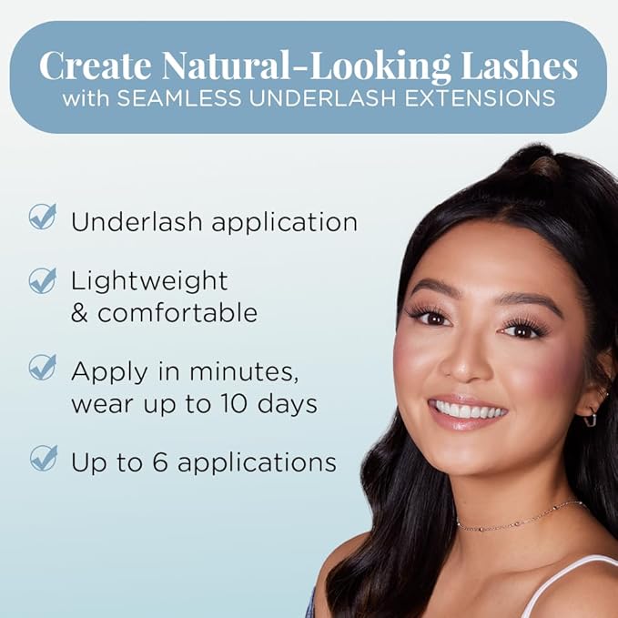Ardell Seamless Eyelash Extension Kit, Faux Mink - Customizable DIY Lash Clusters, Includes Bond & Seal and Applicator for Long-Lasting Natural Lashes, 1 Pack