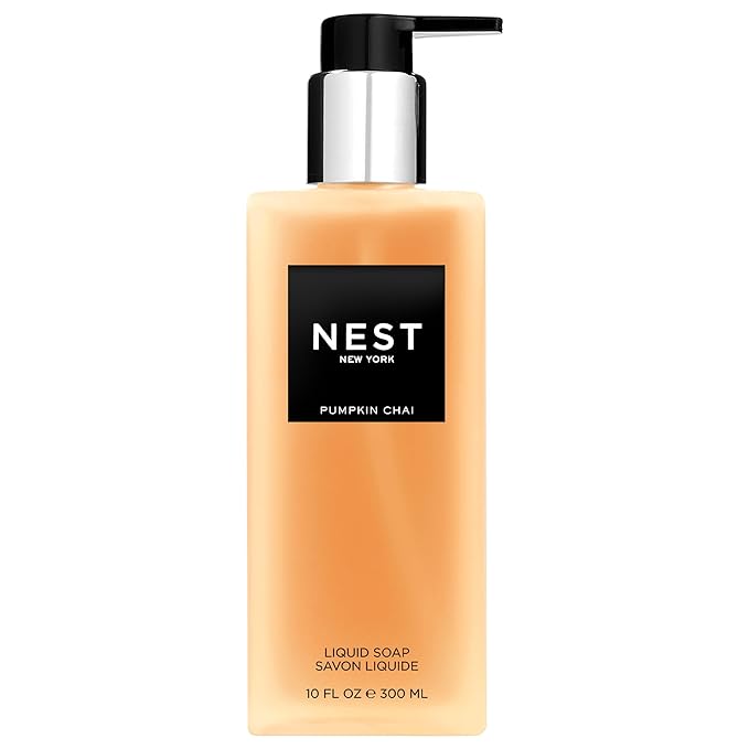 NEST New York Liquid Soap, Pumpkin Chai - 10 fl oz - Cleanses & Nourishes Skin - Approx. 300 Pumps Per Bottle - Gluten Free & Cruelty Free