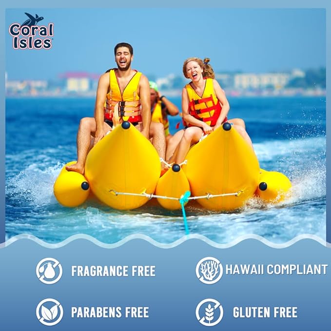 Reef Safe Sunscreen Spray SPF 50 - Broad Spectrum UVA/UVB Protection - Octinoxate & Oxybenzone Free - Hawaii Compliant - Non-Greasy, Fragrance Free - Water Resistant - 6 Fl Oz 3 pack