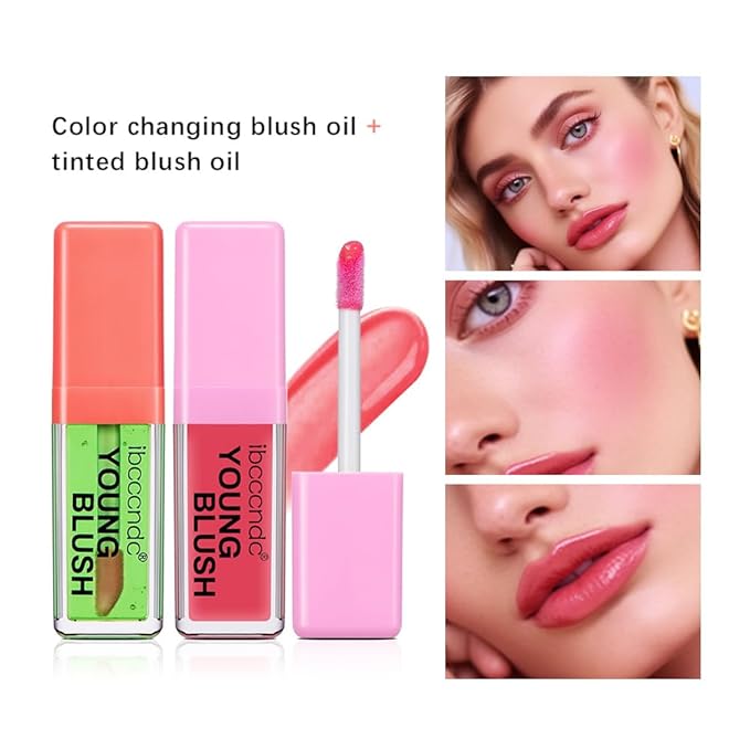 Green Color Changing Blush Oil, Liquid Blush Oil (#2 Pink)