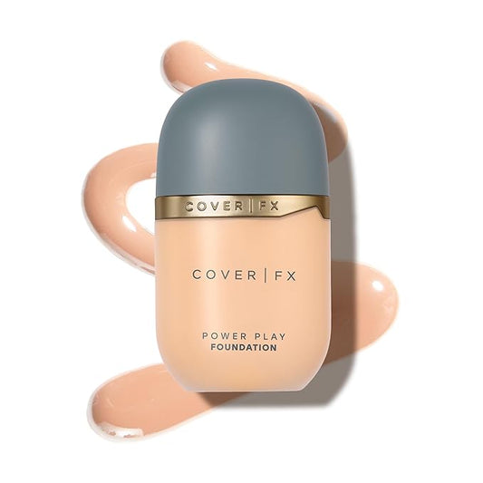 COVER FX Power Play Foundation - Shade F2 - Buildable Full Coverage - Waterproof Sweat-Proof Transfer-Proof - Natural Matte Finish - All Skin Types