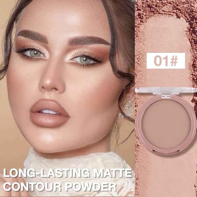 Matte Warm Brown Cream Contour Palette – Lightweight, Blendable Monochrome Powder Base for All Skin Tones, Face Makeup for Women & Men, Vegan & Cruelty-Free, Paleta de Contorno en Crema Mate 01