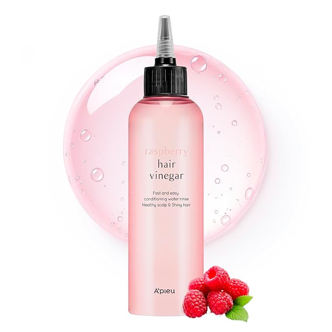A’PIEU Raspberry Hair Vinegar - Scalp Cleanser & Detox for Oily Scalp, Buildup & Dandruff, pH-Balancing Rinse for Fresh, Shiny Hair, Korean Hair Care, 6.76 fl oz