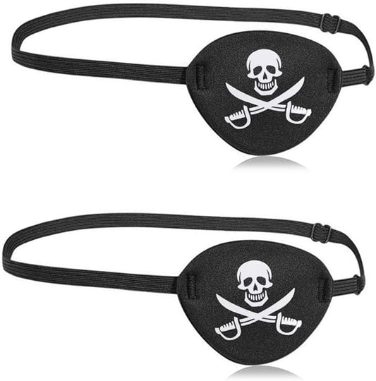 2pcs Eye Patch Mask Skull and Cross Bones with Adjustable Strap