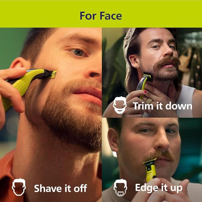 Philips Norelco OneBlade 360 Hybrid Face, Electric Beard Trimmer and Shaver, with 360 Blade Technology, 1x 360 Blade for Face, 5in1 Adjustable Comb, Model QP2724/90