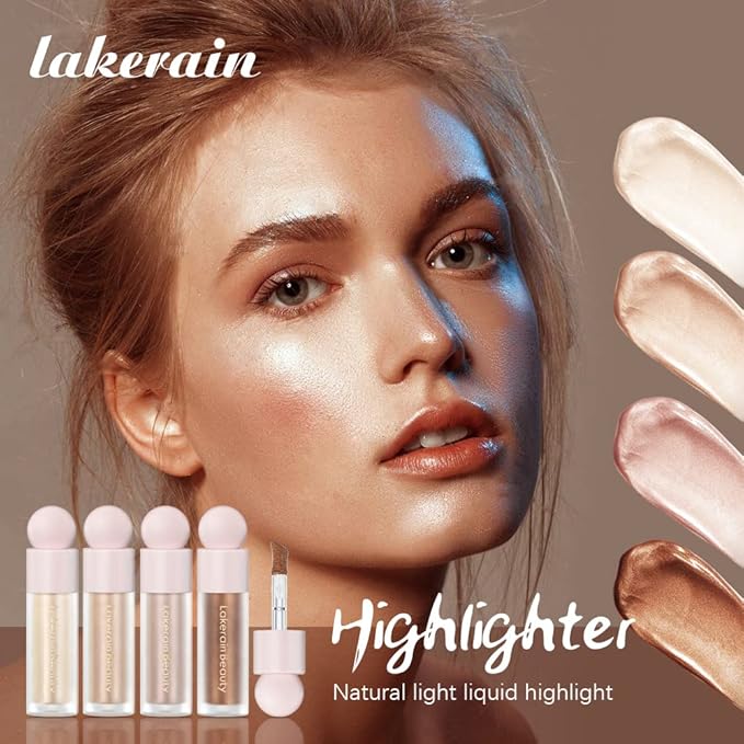 Liquid Highlighter - Luminous Finish Light Liquid Luminizer Makeup Enhanced with Pearl Particles & Botanical Blend, Weightless Dewy Glow for Radiant Skin, Vegan, Cruelty-Free (#01 Moonlight)