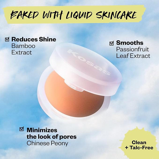 Kosas Mini Cloud Set Face Setting Powder - Smoothing Shine Control, Soft, Sheer Setting Translucent Makeup Finish, Portable & Long-Lasting (Silky)