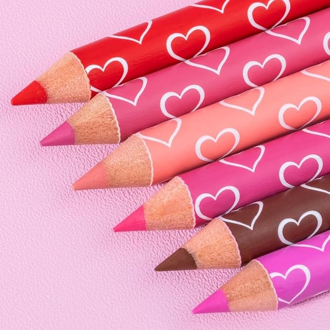 6Pcs Dual-Ended Dual-Colored Lip Liner Pencil Set - 12 Colors Matte Lipstick Pencil, No Transfer Smudgeproof & Waterproof, Sharpenable Lip Crayon for Women,Velvet Long-Lasting Lip Color Set A